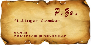 Pittinger Zsombor névjegykártya